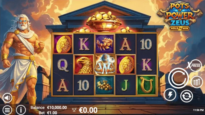 Pots of Power: Zeus - glavni ekran sa bubnjevima